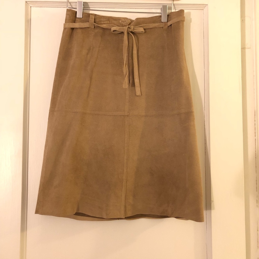Suede A-Line skirt